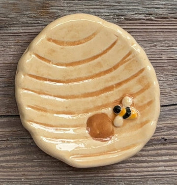 faire- august ceramics Ceramic Bee Hive or Home is Where Your Honey Is Trinket Dishes Handmade in the USA